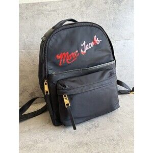 Marc Jacobs Black Logo Print Nylon Full Size Large Backpack School/street Wear